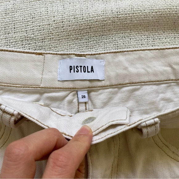 PISTOLA Cream  High Rise 3 1/2” Jean Shorts Size 26 - Picture 4 of 7